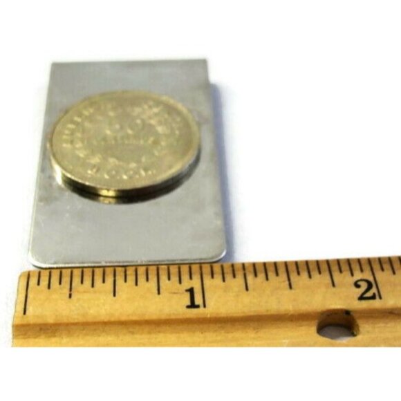 50 Centimos B.C.C.R. Coin Money Clip Stainless Steel Wallet Cash Holder Silver - Picture 4 of 8